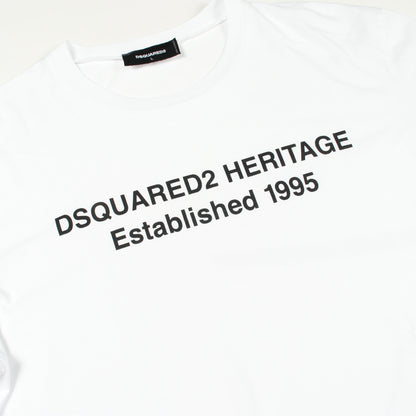 ロゴプリント 長袖Tシャツ コットン ホワイト ディースクエアード