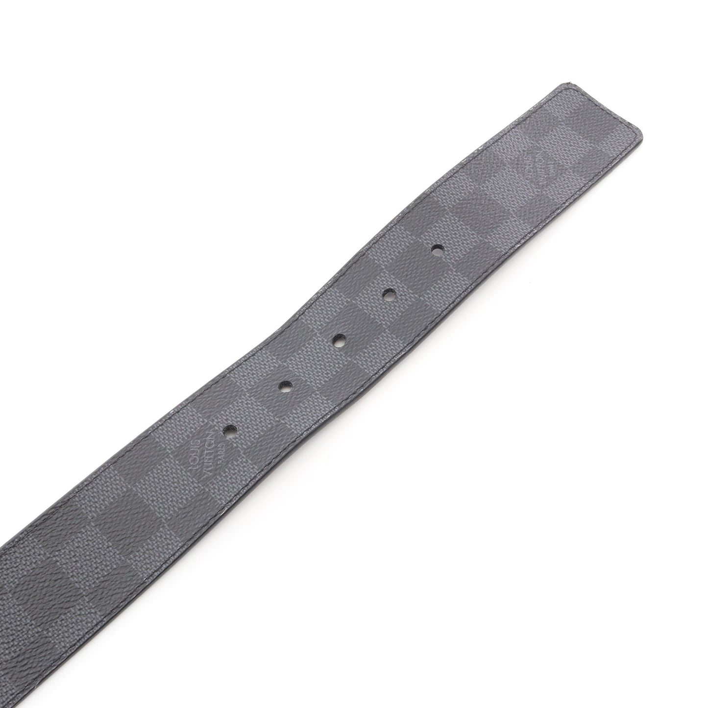 サンチュール ダミエプリント 40MM ダミエグラフィット シルバー金具 リバーシブル ベルト PVC レザー ブラック ルイヴィトン 財布・小物 LOUIS VUITTON