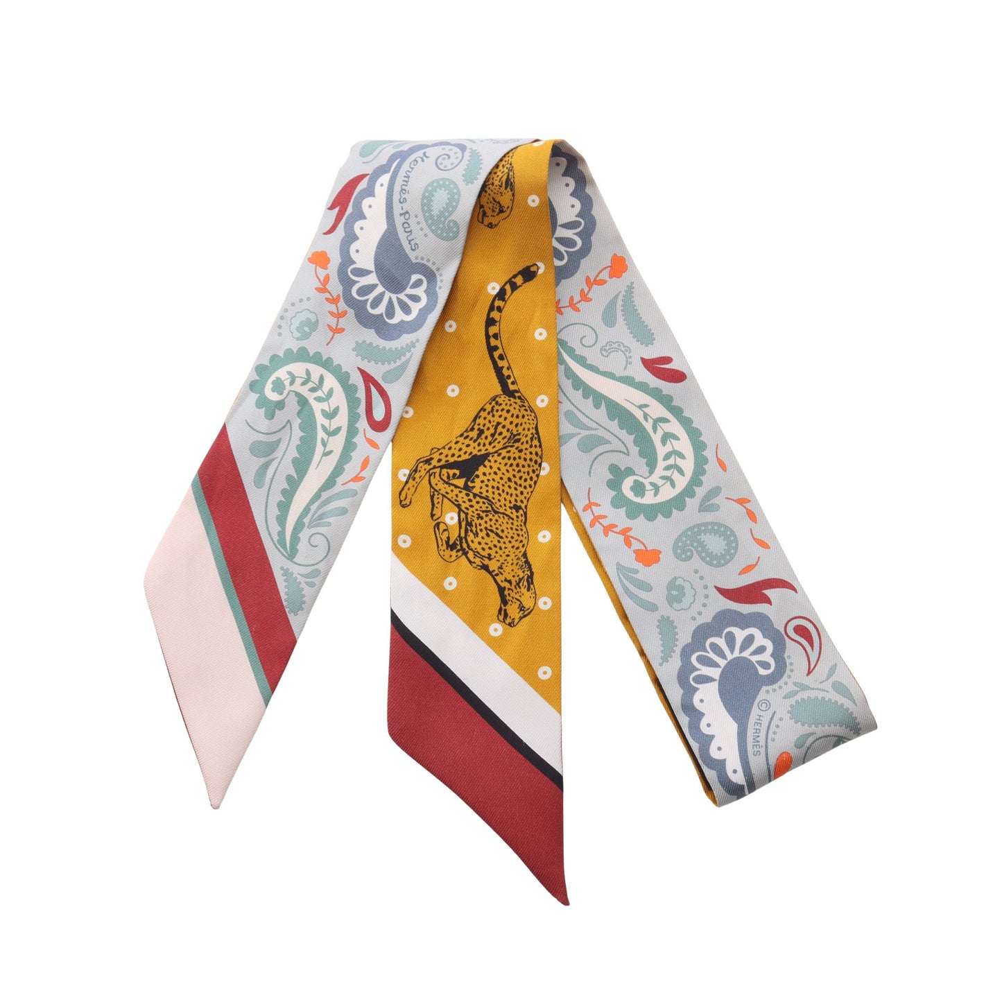ツイリー GUEPARDS BANDANA リボン スカーフ シルク マルチカラー エルメス