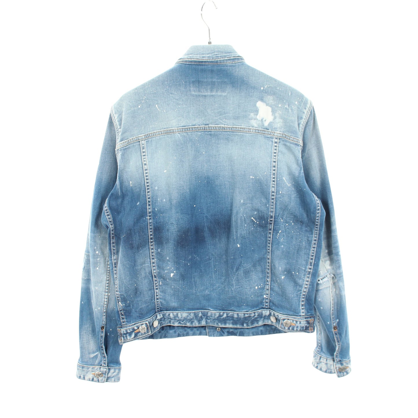 ダメージ加工 ペイント加工 デニムジャケット コットン ライトブルー ディースクエアード アウター DSQUARED2