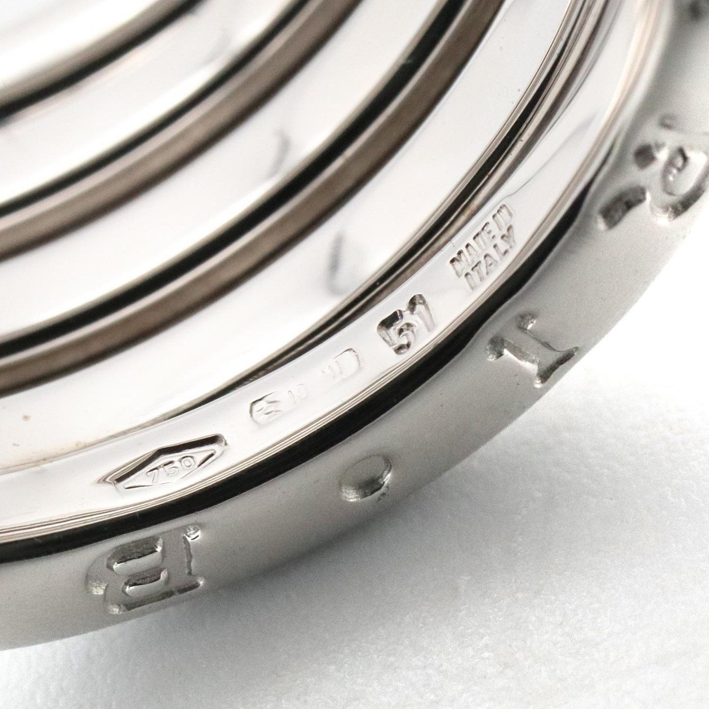 B-zero1 リング 4バンド リング 指輪 K18WG シルバー ホワイトゴールド ブルガリ アクセサリー BVLGARI