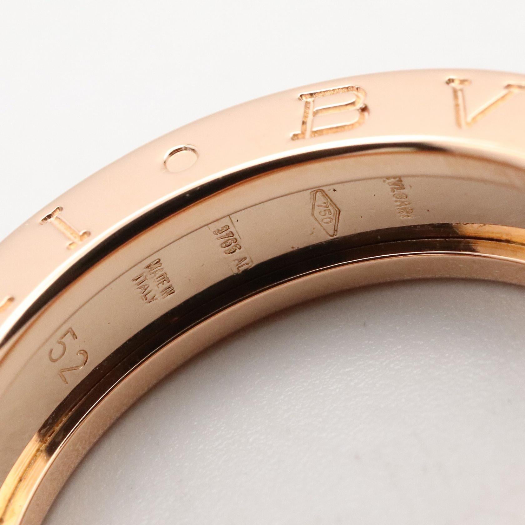B-zero1 リング 1バンド リング 指輪 K18PG ゴールド ピンクゴールド ブルガリ アクセサリー BVLGARI
