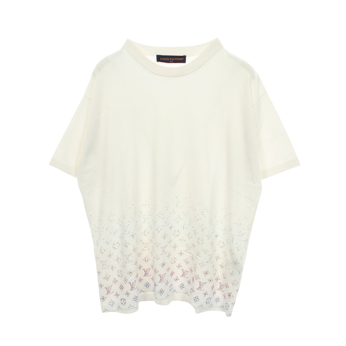 モノグラム グラディエント エンベリッシュド 半袖Tシャツ コットン ホワイト ルイヴィトン