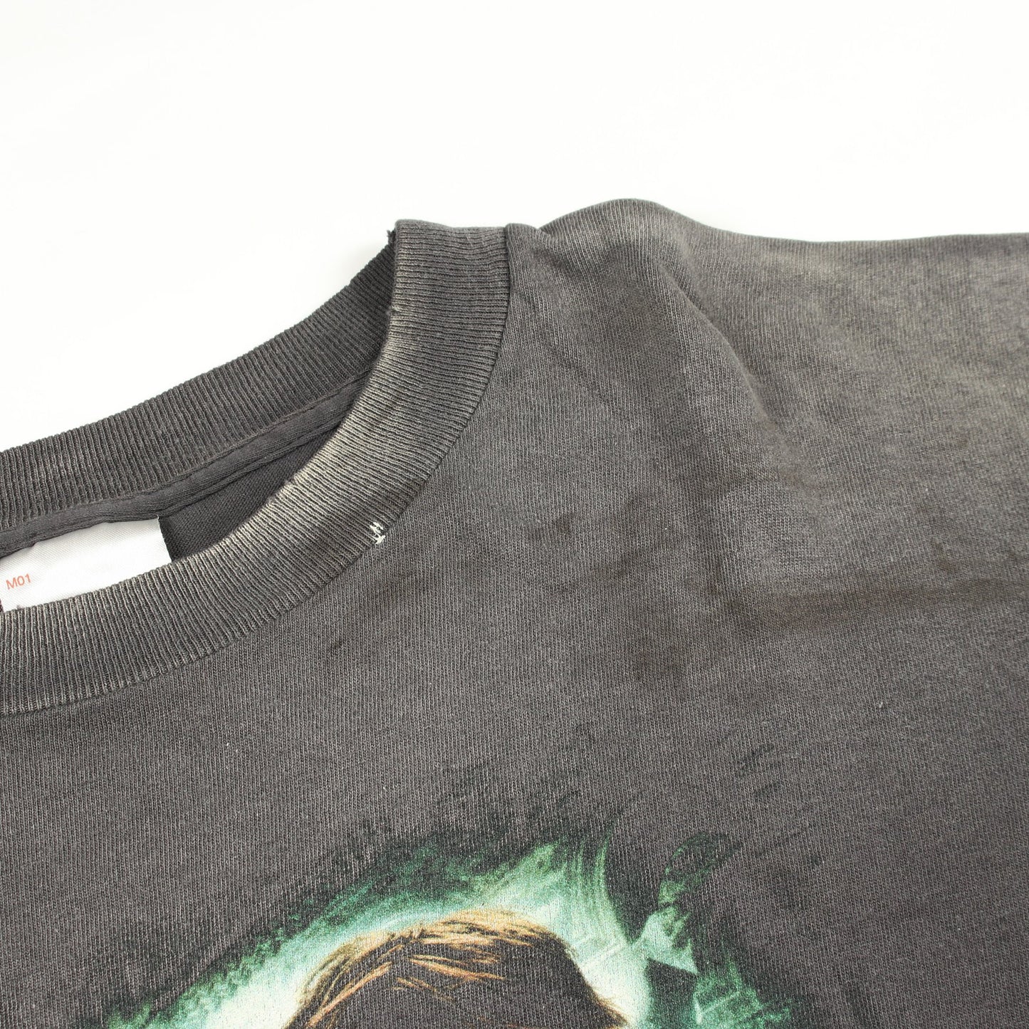 ムービープリント Harry Potter ダメージ加工 ユーズド加工 半袖Tシャツ コットン ダークグレー マルチカラー セント マイケル トップス SAINT MICHAEL