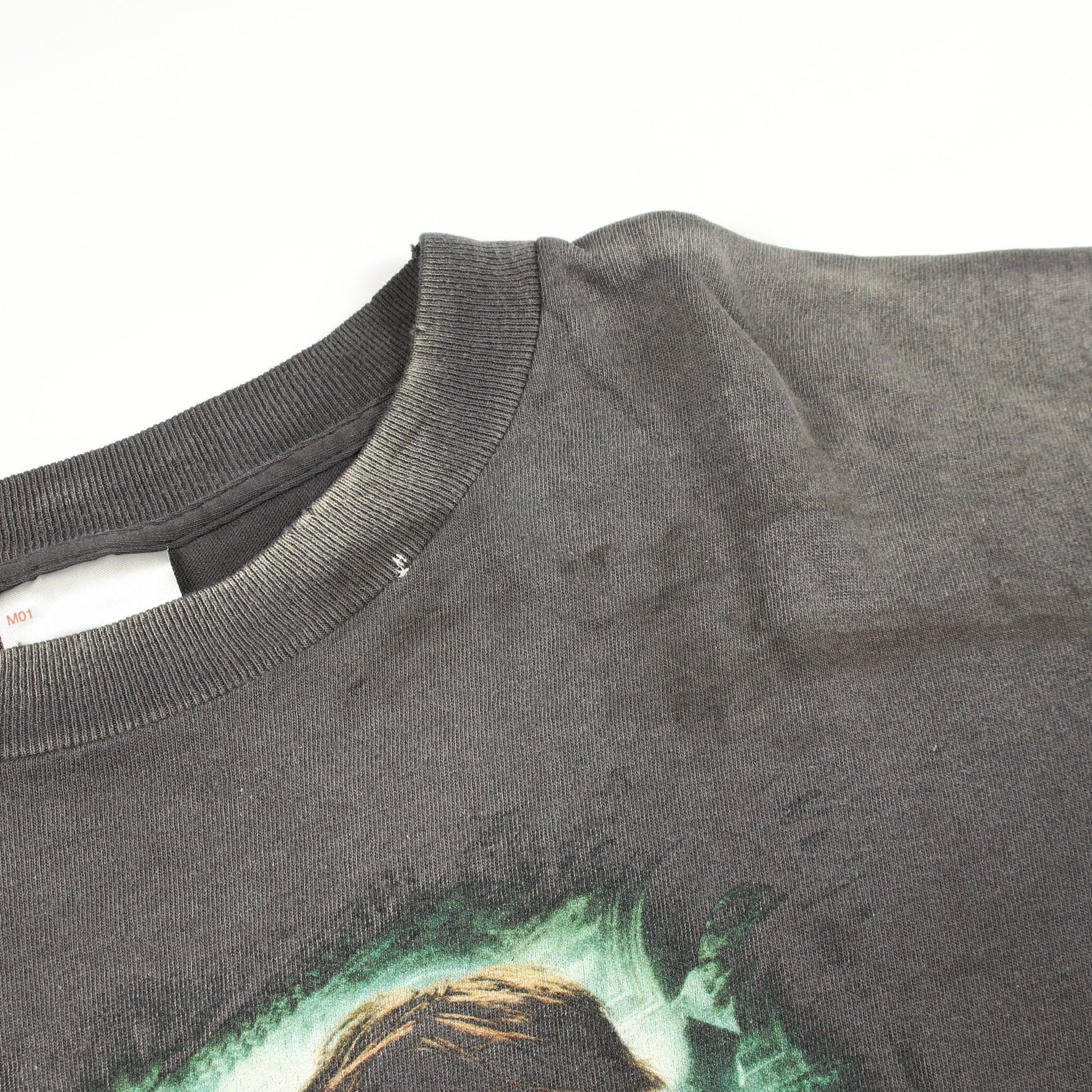 ムービープリント Harry Potter ダメージ加工 ユーズド加工 半袖Tシャツ コットン ダークグレー マルチカラー セント マイケル トップス SAINT MICHAEL