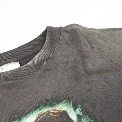ムービープリント Harry Potter ダメージ加工 ユーズド加工 半袖Tシャツ コットン ダークグレー マルチカラー セント マイケル トップス SAINT MICHAEL