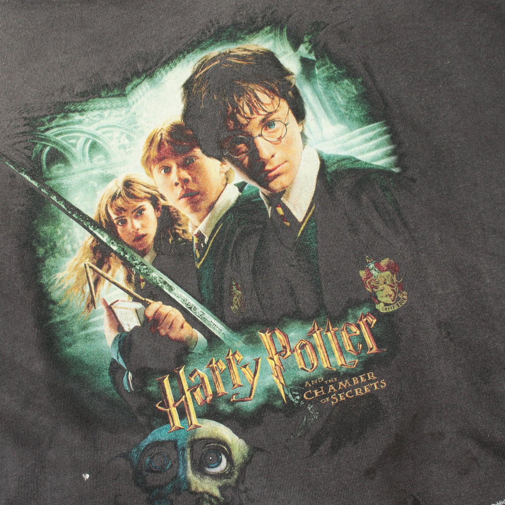 ムービープリント Harry Potter ダメージ加工 ユーズド加工 半袖Tシャツ コットン ダークグレー マルチカラー セント マイケル トップス SAINT MICHAEL