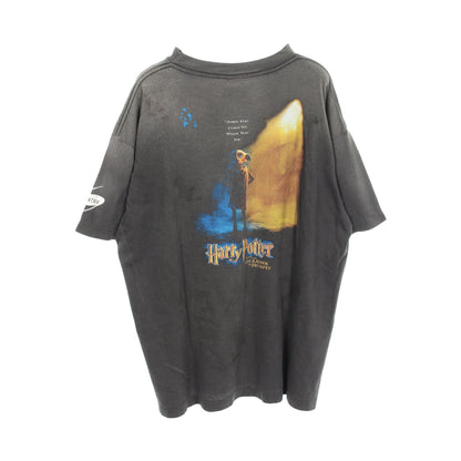 ムービープリント Harry Potter ダメージ加工 ユーズド加工 半袖Tシャツ コットン ダークグレー マルチカラー セント マイケル トップス SAINT MICHAEL