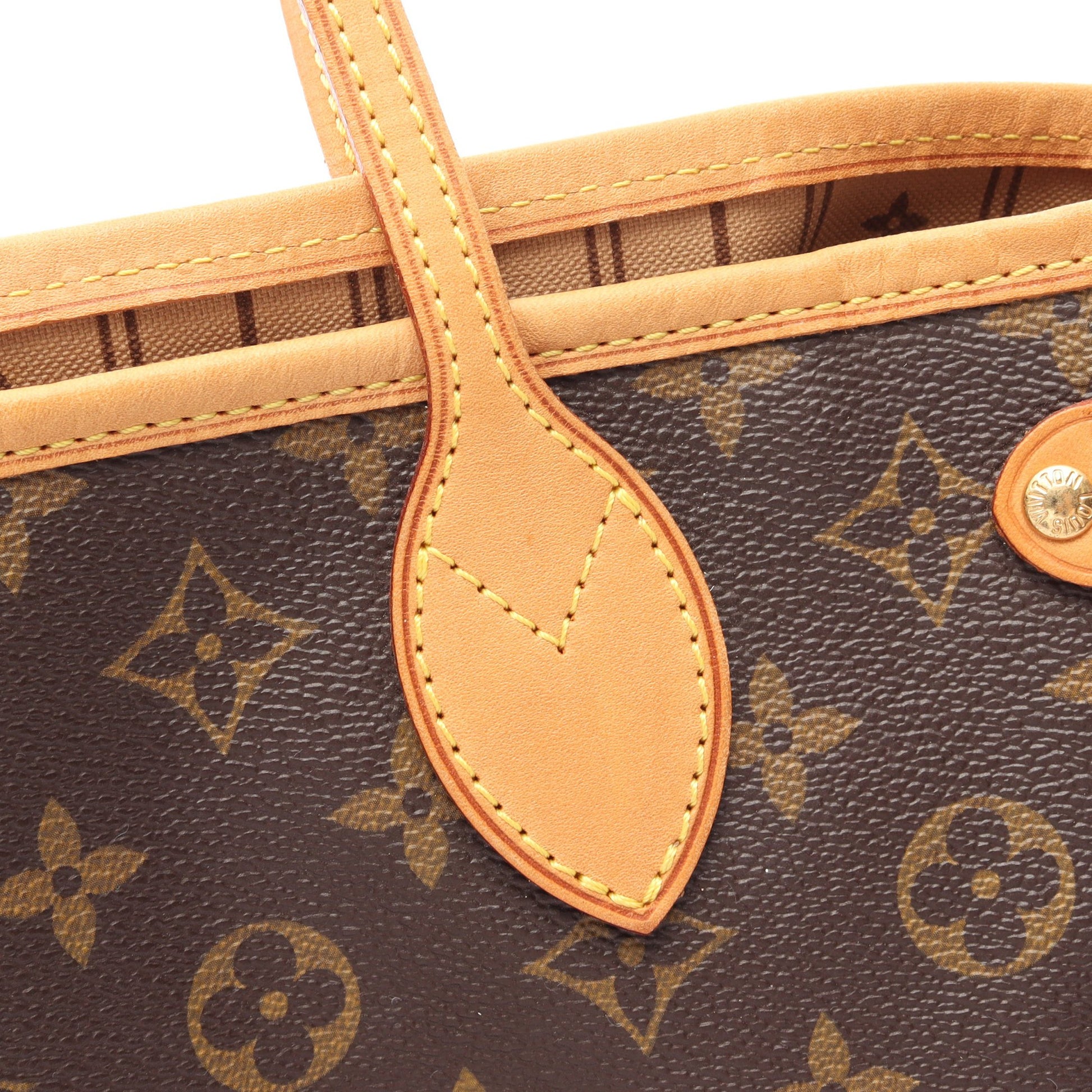 ネヴァーフルPM モノグラム ハンドバッグ トートバッグ PVC レザー ブラウン ルイヴィトン バッグ LOUIS VUITTON