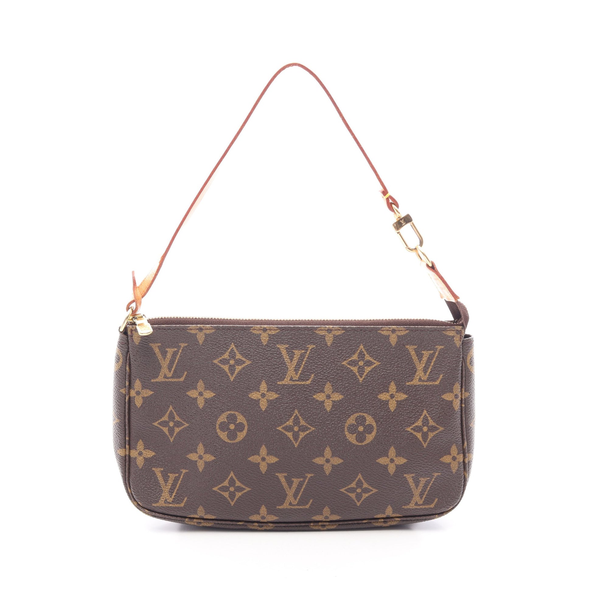 ポシェットアクセソワール モノグラム ハンドバッグ PVC レザー ブラウン ルイヴィトン バッグ LOUIS VUITTON