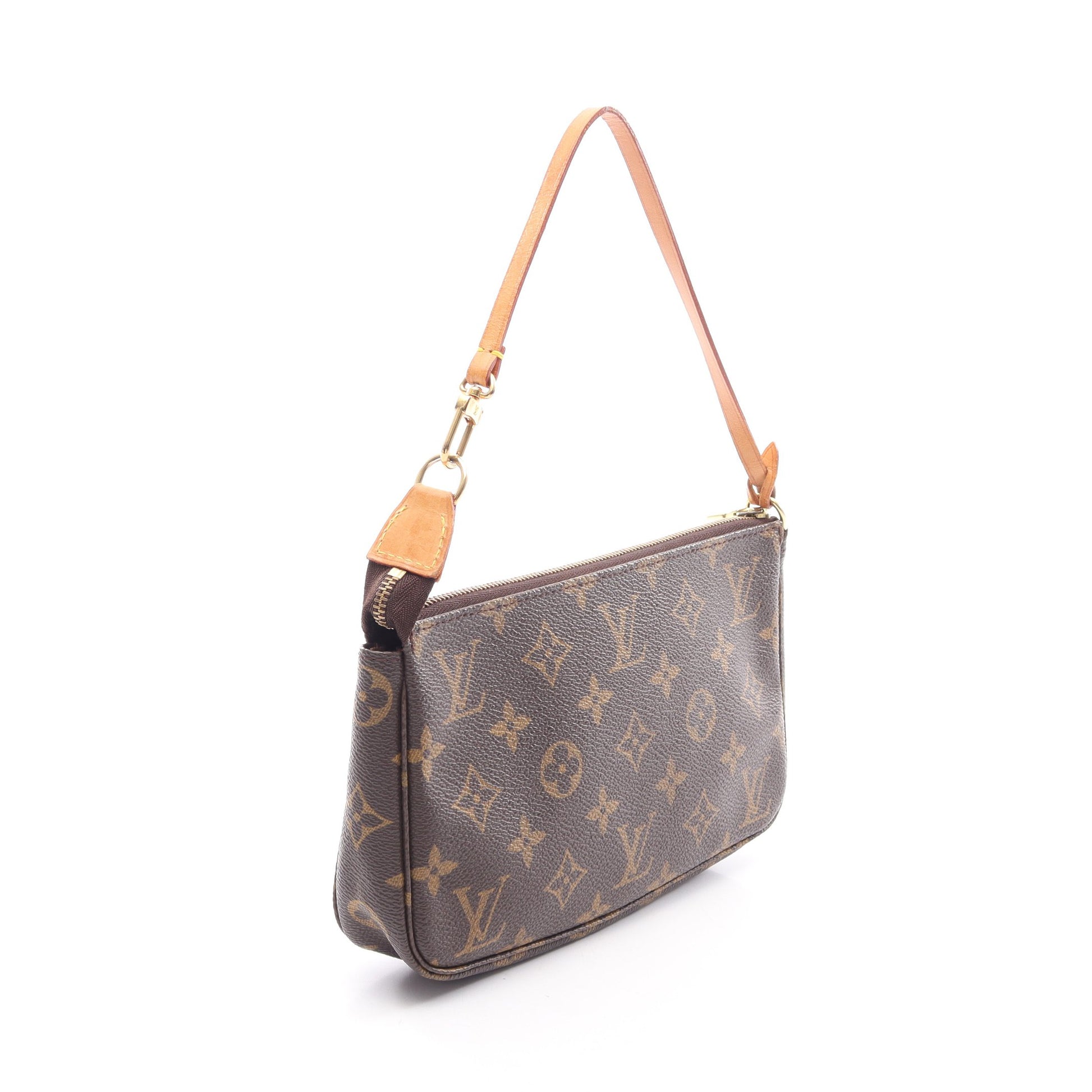 ポシェットアクセソワール モノグラム ハンドバッグ PVC レザー ブラウン ルイヴィトン バッグ LOUIS VUITTON