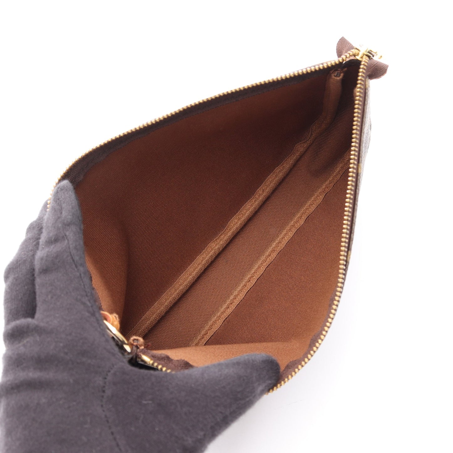ポシェットアクセソワール モノグラム ハンドバッグ PVC レザー ブラウン ルイヴィトン バッグ LOUIS VUITTON