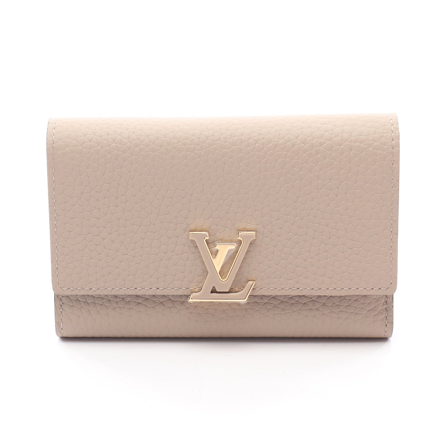 ポルトフォイユ カプシーヌ コンパクト ガレ 三つ折り財布 レザー グレーベージュ ルイヴィトン 財布・小物 LOUIS VUITTON
