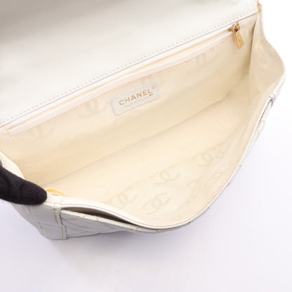 ワイルドステッチ トップハンドル ハンドバッグ レザー ホワイト ゴールド金具 シャネル バッグ CHANEL
