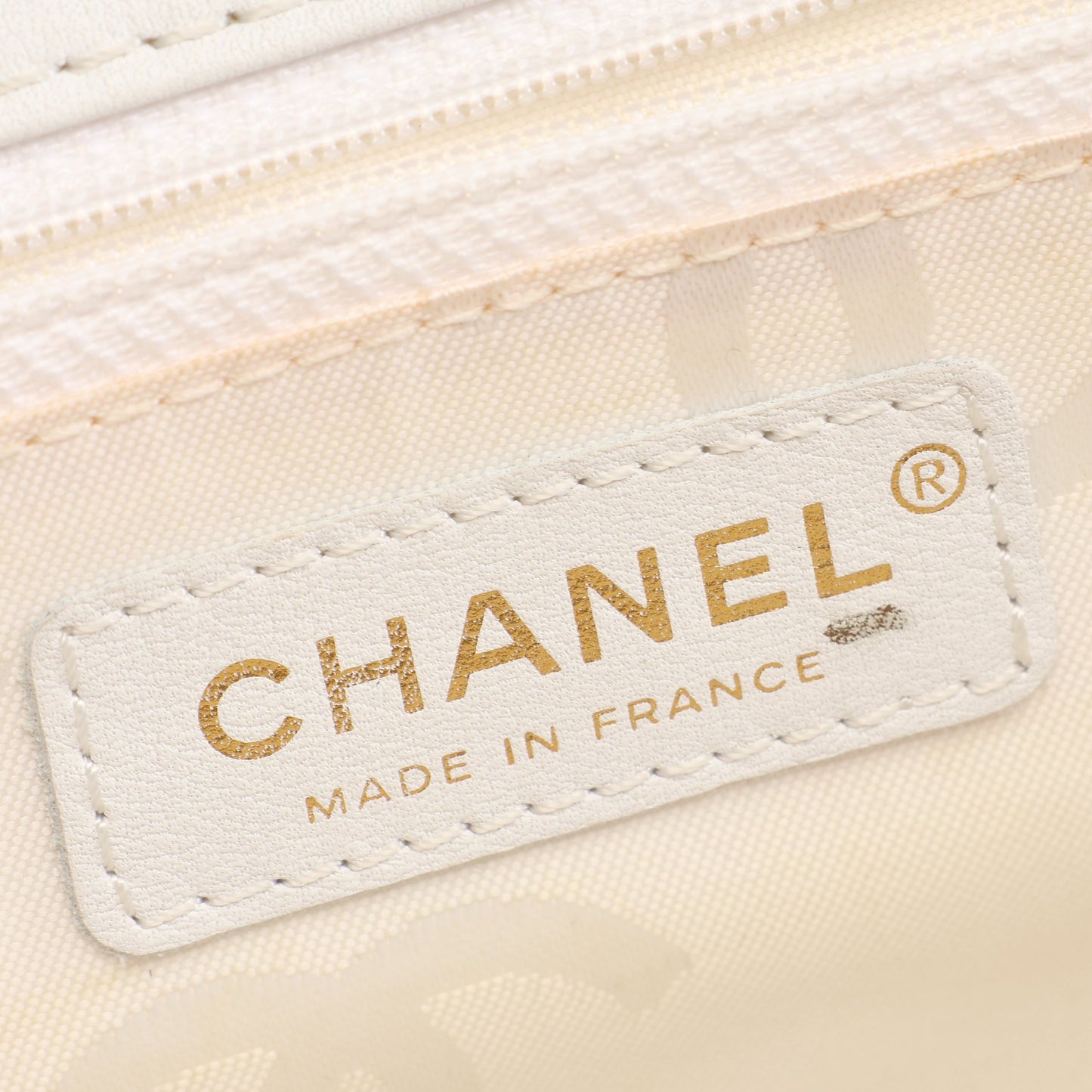 ワイルドステッチ トップハンドル ハンドバッグ レザー ホワイト ゴールド金具 シャネル バッグ CHANEL
