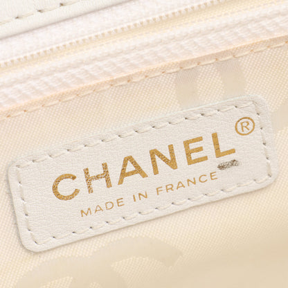 ワイルドステッチ トップハンドル ハンドバッグ レザー ホワイト ゴールド金具 シャネル バッグ CHANEL