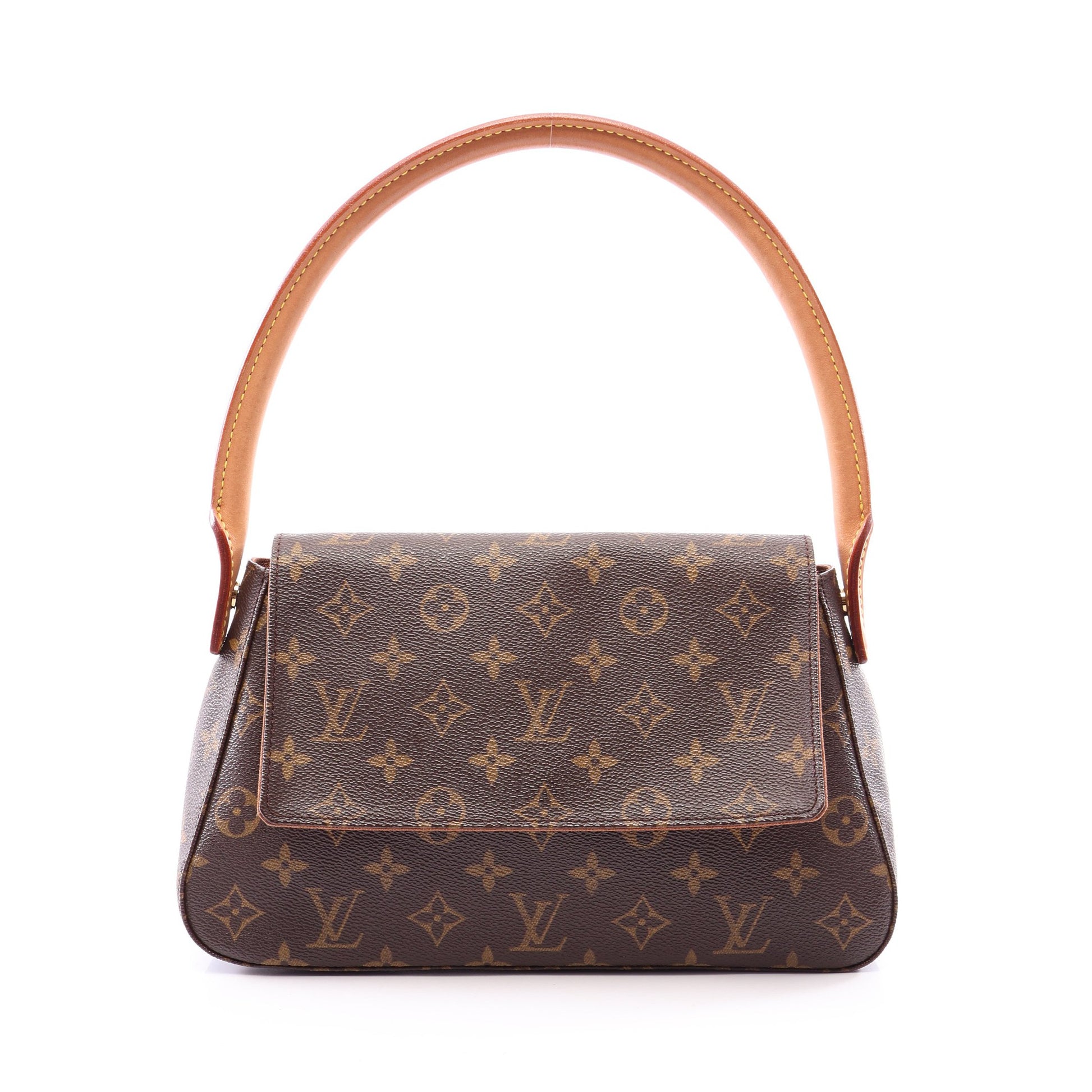 ミニルーピング モノグラム ハンドバッグ PVC レザー ブラウン ルイヴィトン バッグ LOUIS VUITTON