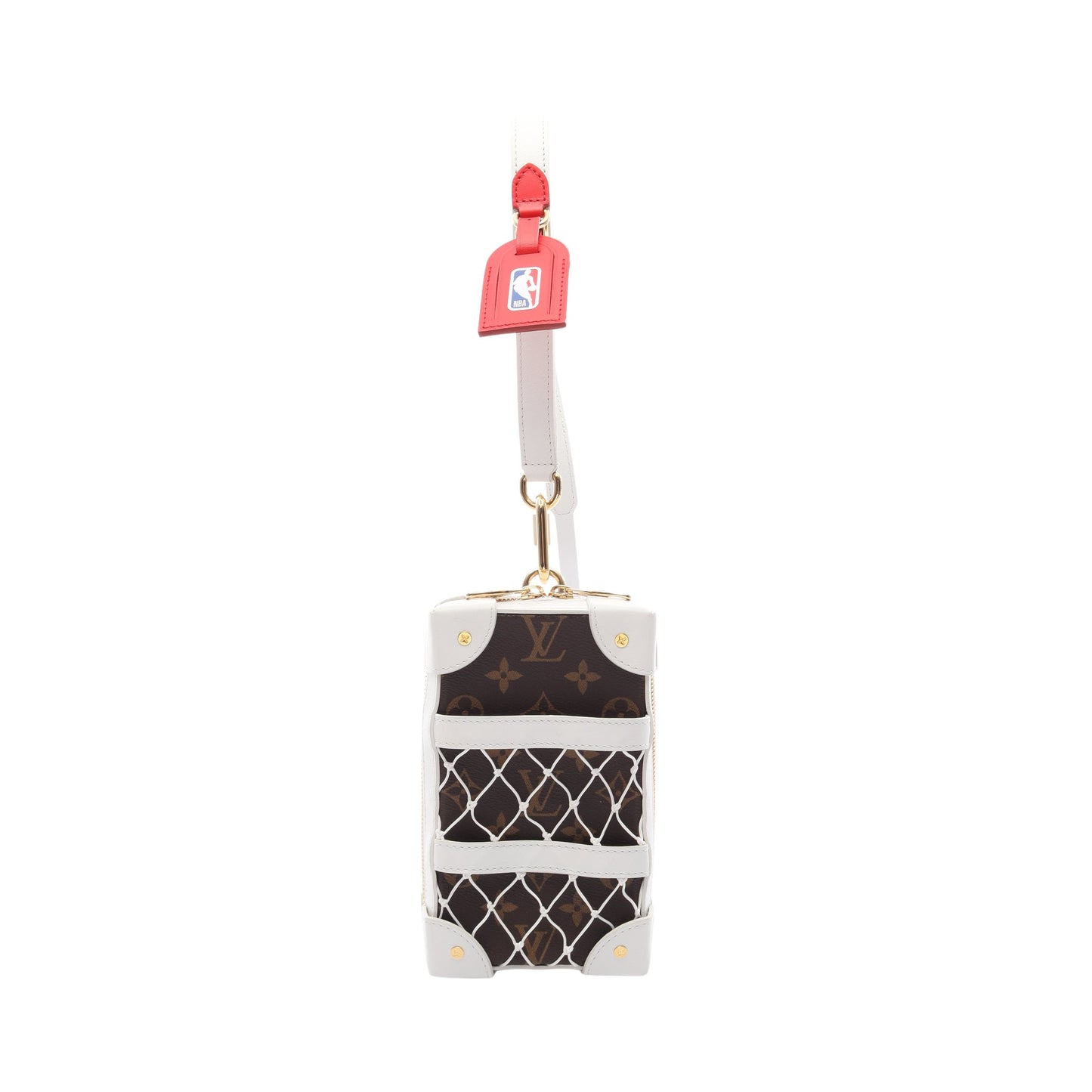 LV × NBA ソフトトランク フォーンボックス モノグラム ボディバッグ PVC レザー ファブリック ブラウン ホワイト ルイヴィトン