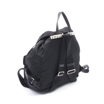 NEW VELA スタッズ バックパック リュックサック ナイロン レザー ブラック レッド プラダ バッグ PRADA