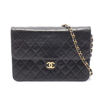 マトラッセ プッシュロック チェーンショルダーバッグ ラムスキン ブラック ゴールド金具 シャネル バッグ CHANEL