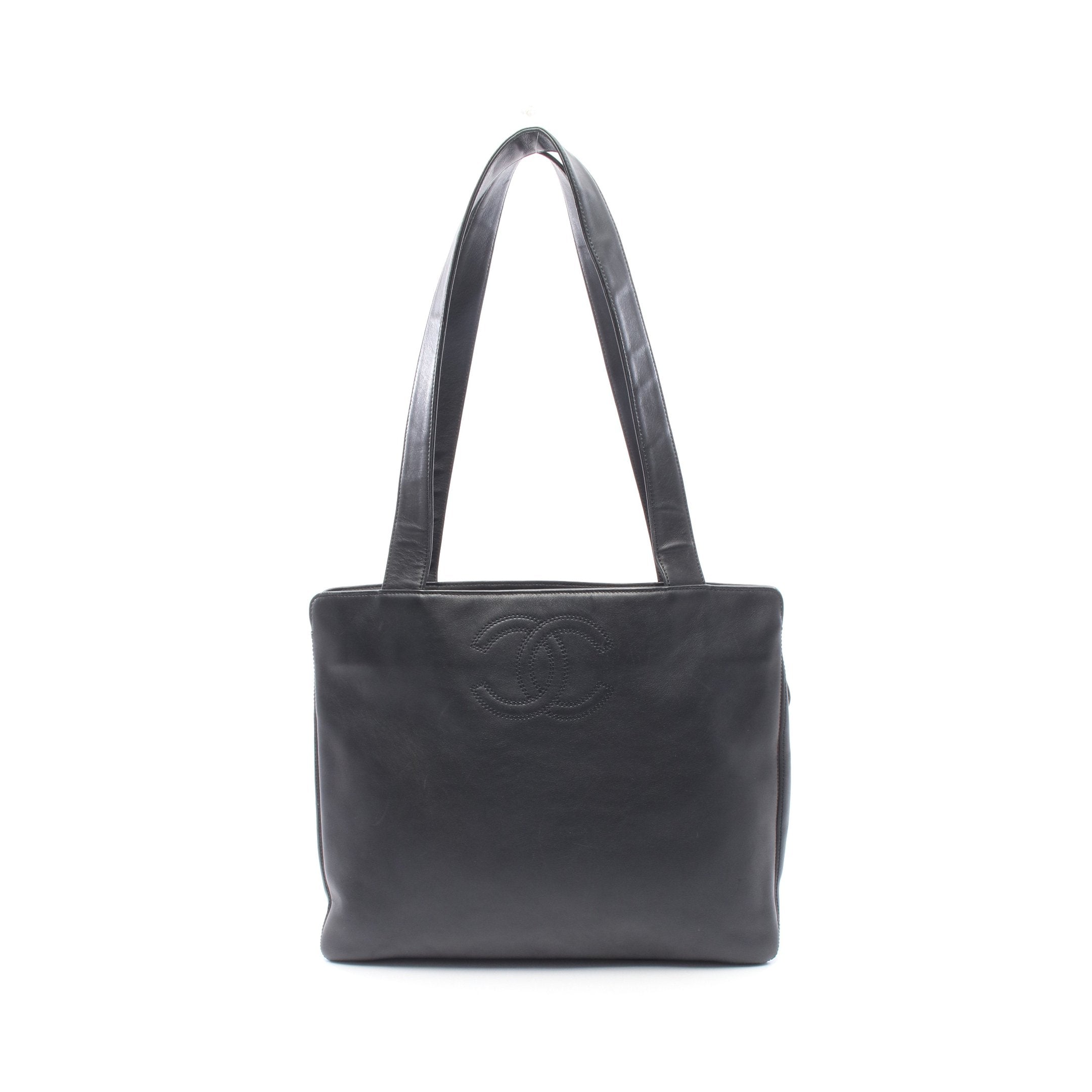 CHANEL シャネル トートバッグ ココマーク ラムスキン ブラック A4対応 ココマーク ブラック金具 ショルダーバッグ トートバッグ ラムスキン