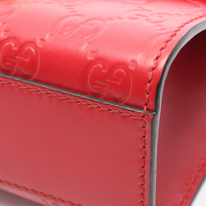 パドロック スモール グッチシマ チェーンショルダーバッグ レザー レッド グッチ バッグ GUCCI