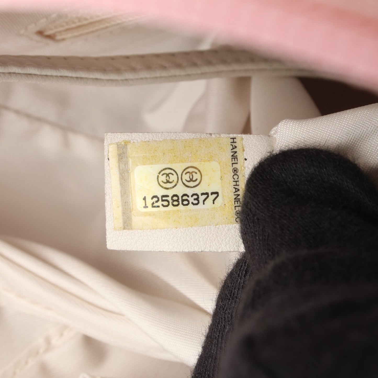 パリビアリッツPM ハンドバッグ トートバッグ キャンバス レザー ピンク シルバー金具 シャネル バッグ CHANEL