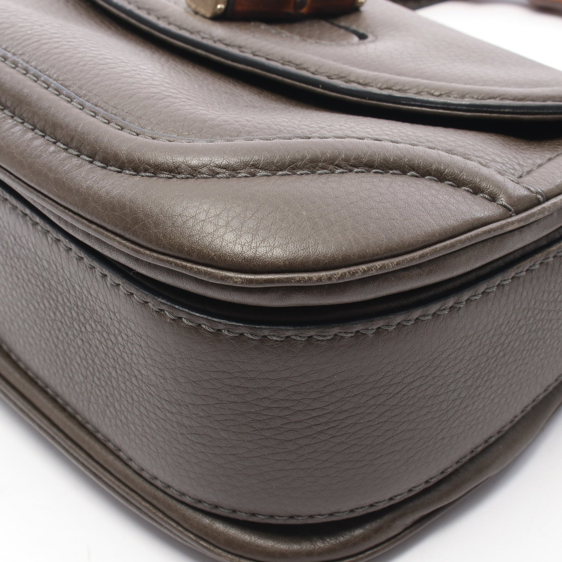 ニューバンブー 2WAY ハンドバッグ レザー カーキブラウン グッチ バッグ GUCCI