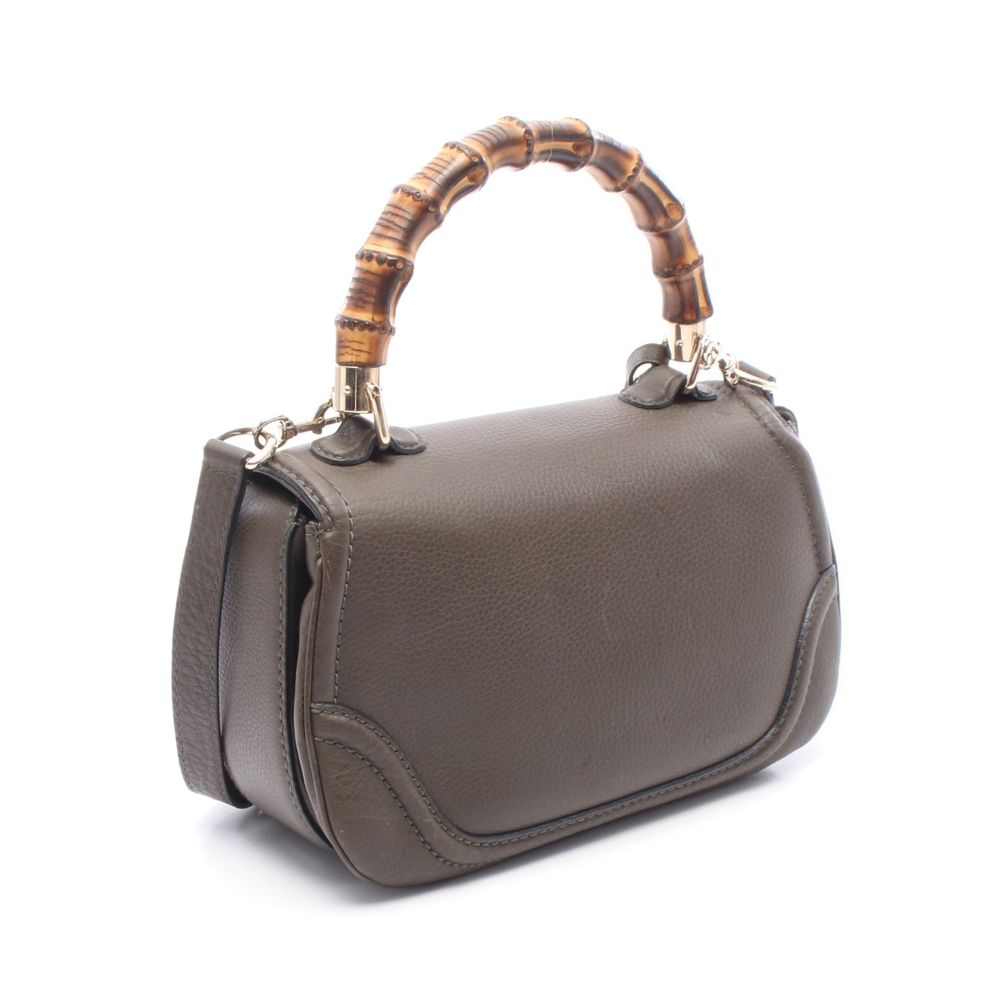 ニューバンブー 2WAY ハンドバッグ レザー カーキブラウン グッチ バッグ GUCCI