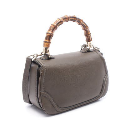 ニューバンブー 2WAY ハンドバッグ レザー カーキブラウン グッチ バッグ GUCCI