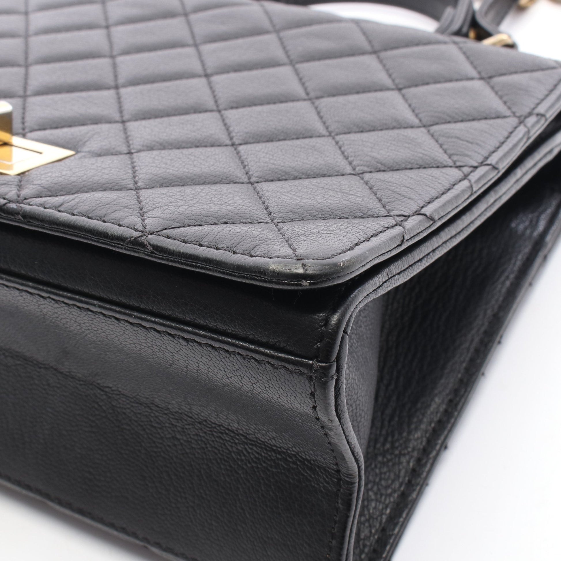 2.55 マトラッセ 2WAY チェーンショルダーバッグ レザー ブラック ゴールド金具 シャネル バッグ CHANEL