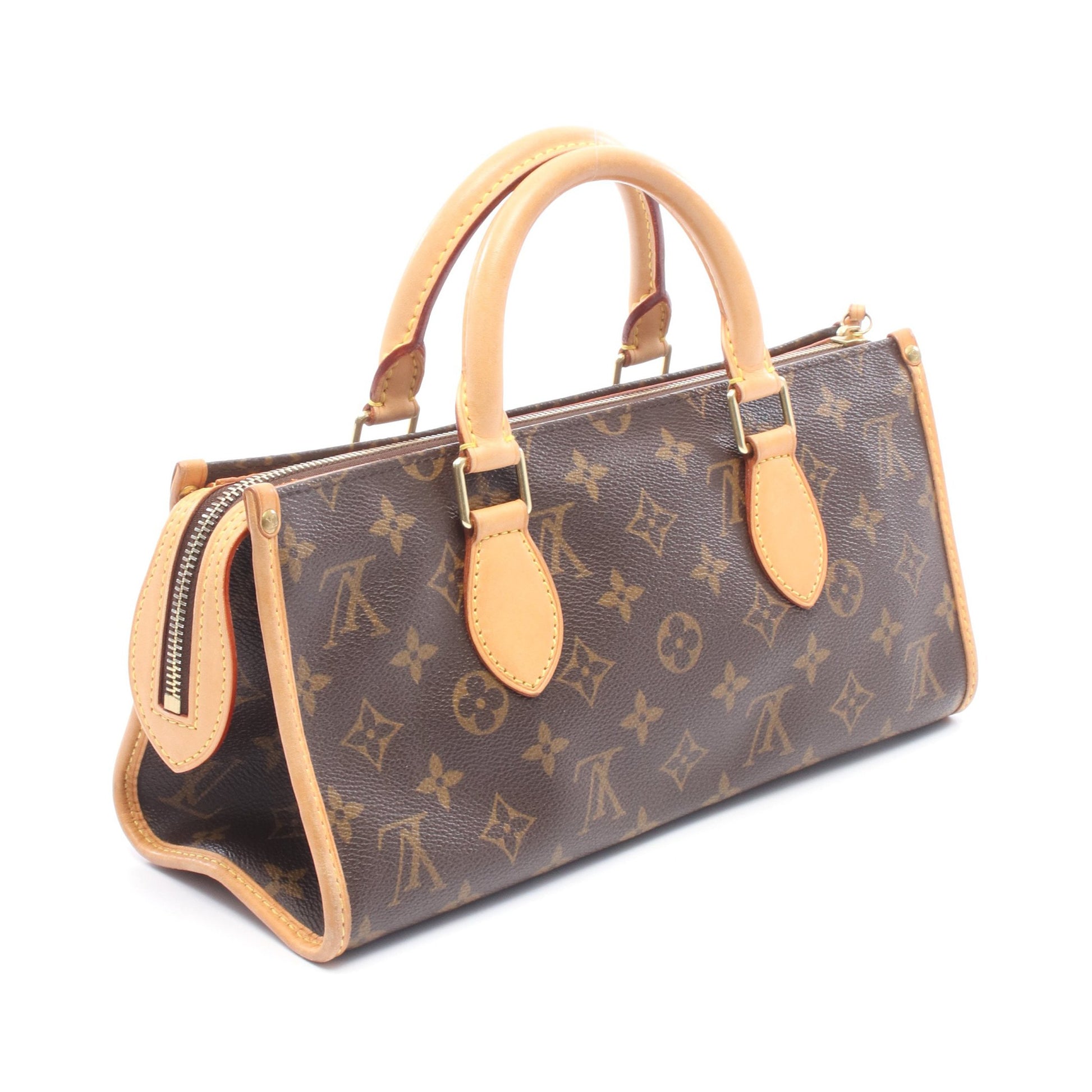 ポパンクール モノグラム ハンドバッグ PVC レザー ブラウン ルイヴィトン バッグ LOUIS VUITTON