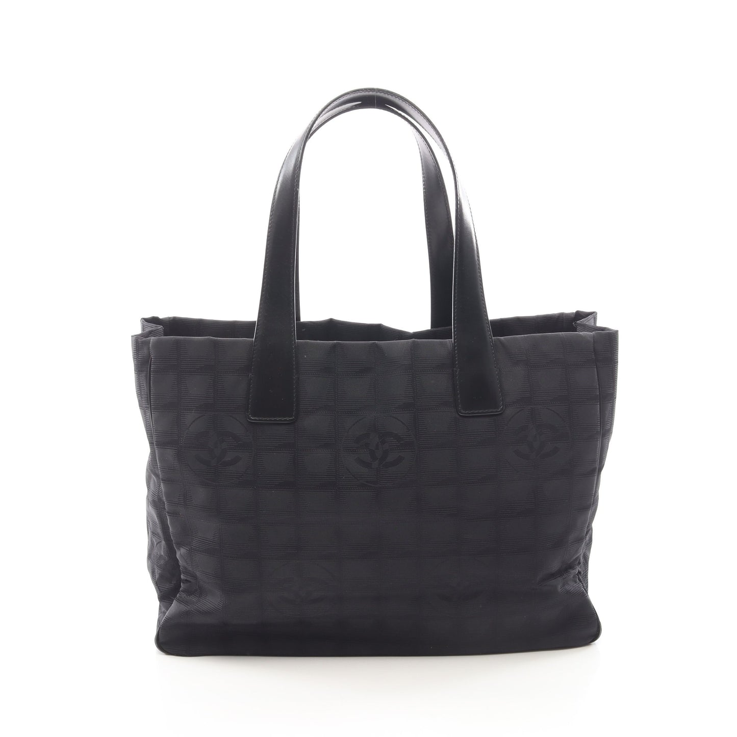 ニュートラベルラインMM ハンドバッグ トートバッグ ナイロンキャンバス レザー ブラック ゴールド金具 シャネル バッグ CHANEL