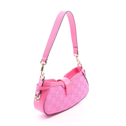 ムーンサイド ミニ GGキャンバス ワンショルダーバッグ キャンバス レザー ピンク グッチ バッグ GUCCI