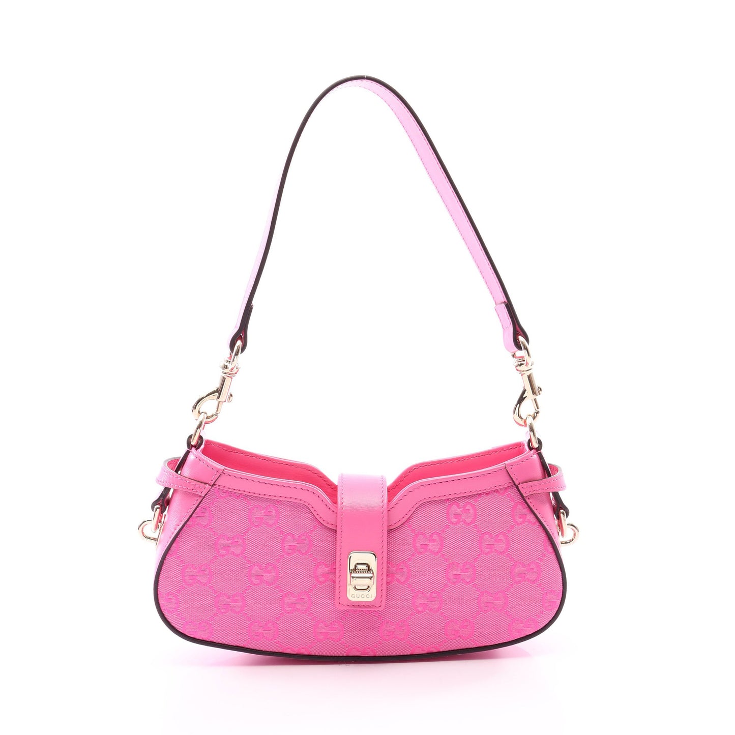 ムーンサイド ミニ GGキャンバス ワンショルダーバッグ キャンバス レザー ピンク グッチ バッグ GUCCI