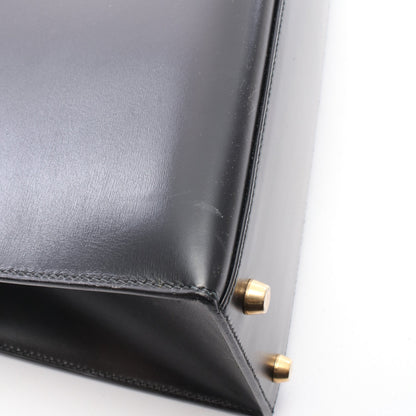 ケリー32 外縫い 2WAY ハンドバッグ ボックスカーフ ブラック ゴールド金具 ○W刻印 エルメス バッグ HERMES