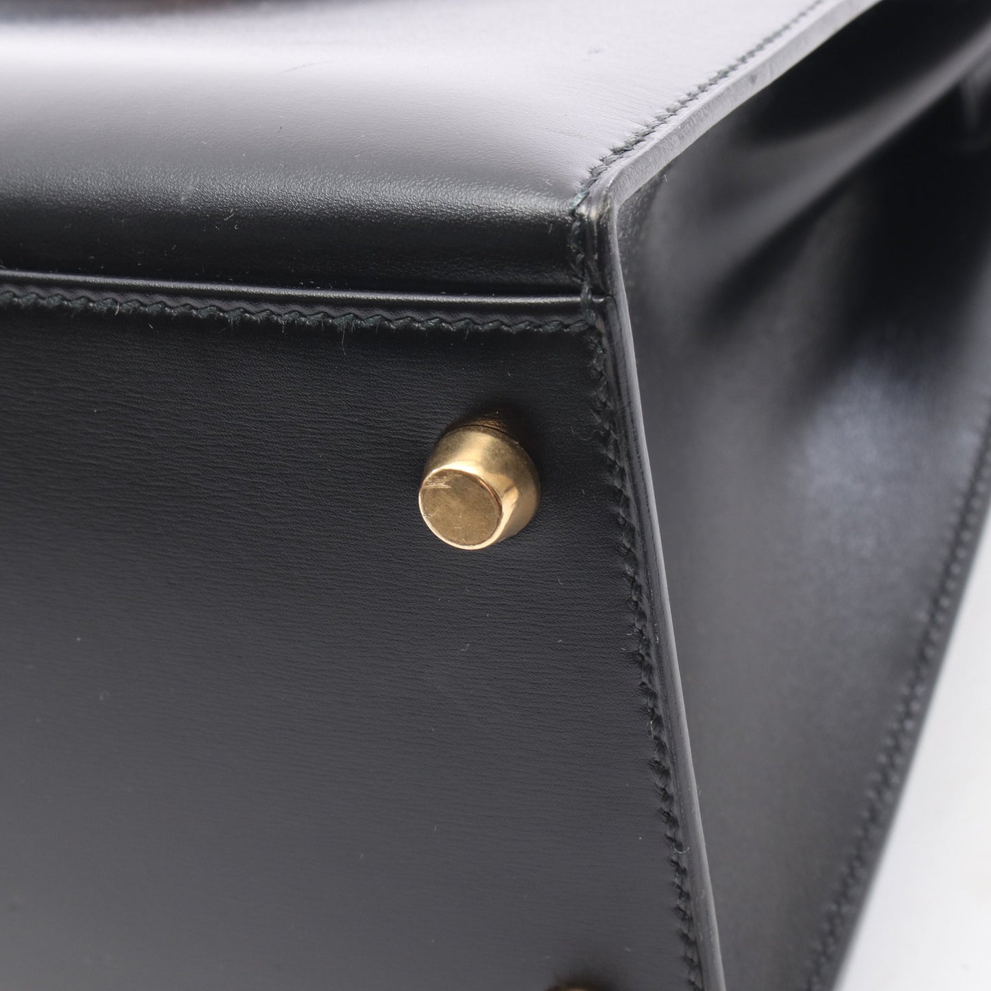 ケリー32 外縫い 2WAY ハンドバッグ ボックスカーフ ブラック ゴールド金具 ○W刻印 エルメス バッグ HERMES