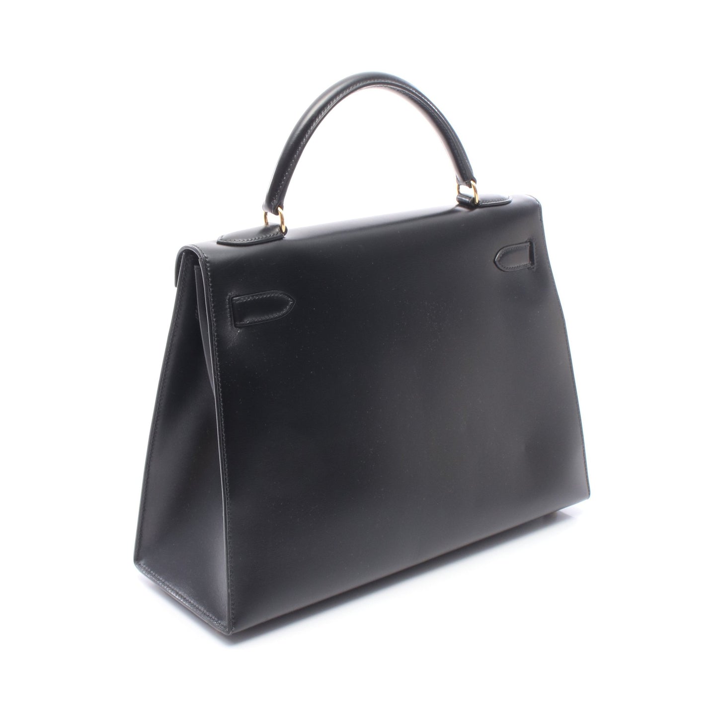 ケリー32 外縫い 2WAY ハンドバッグ ボックスカーフ ブラック ゴールド金具 ○W刻印 エルメス バッグ HERMES