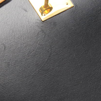 ケリー32 外縫い 2WAY ハンドバッグ ボックスカーフ ブラック ゴールド金具 ○W刻印 エルメス バッグ HERMES