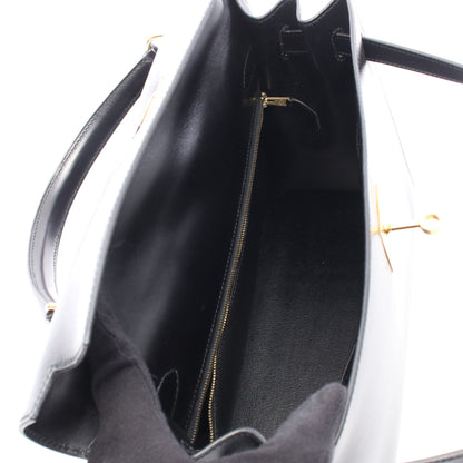 ケリー32 外縫い 2WAY ハンドバッグ ボックスカーフ ブラック ゴールド金具 ○W刻印 エルメス バッグ HERMES