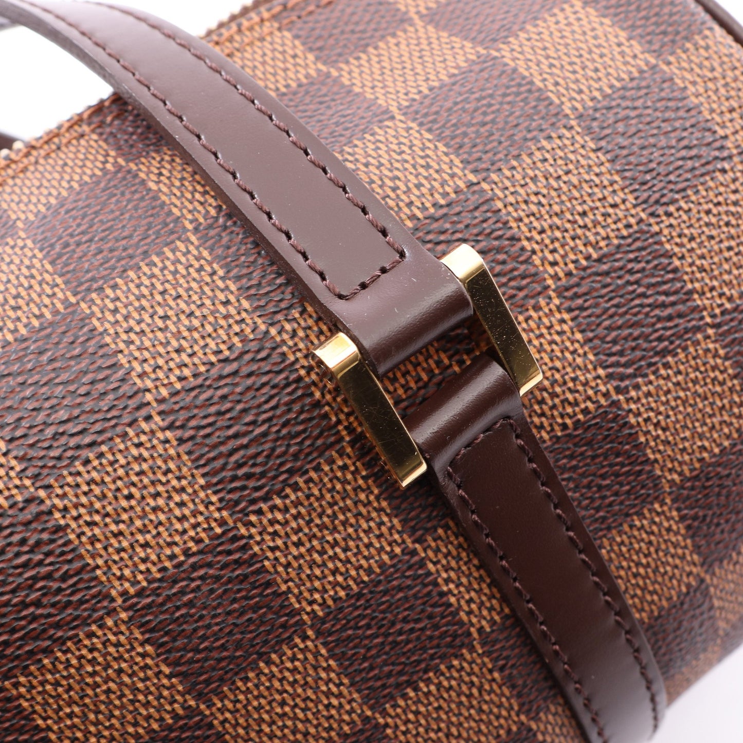 パピヨン26 ダミエエベヌ ハンドバッグ PVC レザー ブラウン ルイヴィトン バッグ LOUIS VUITTON