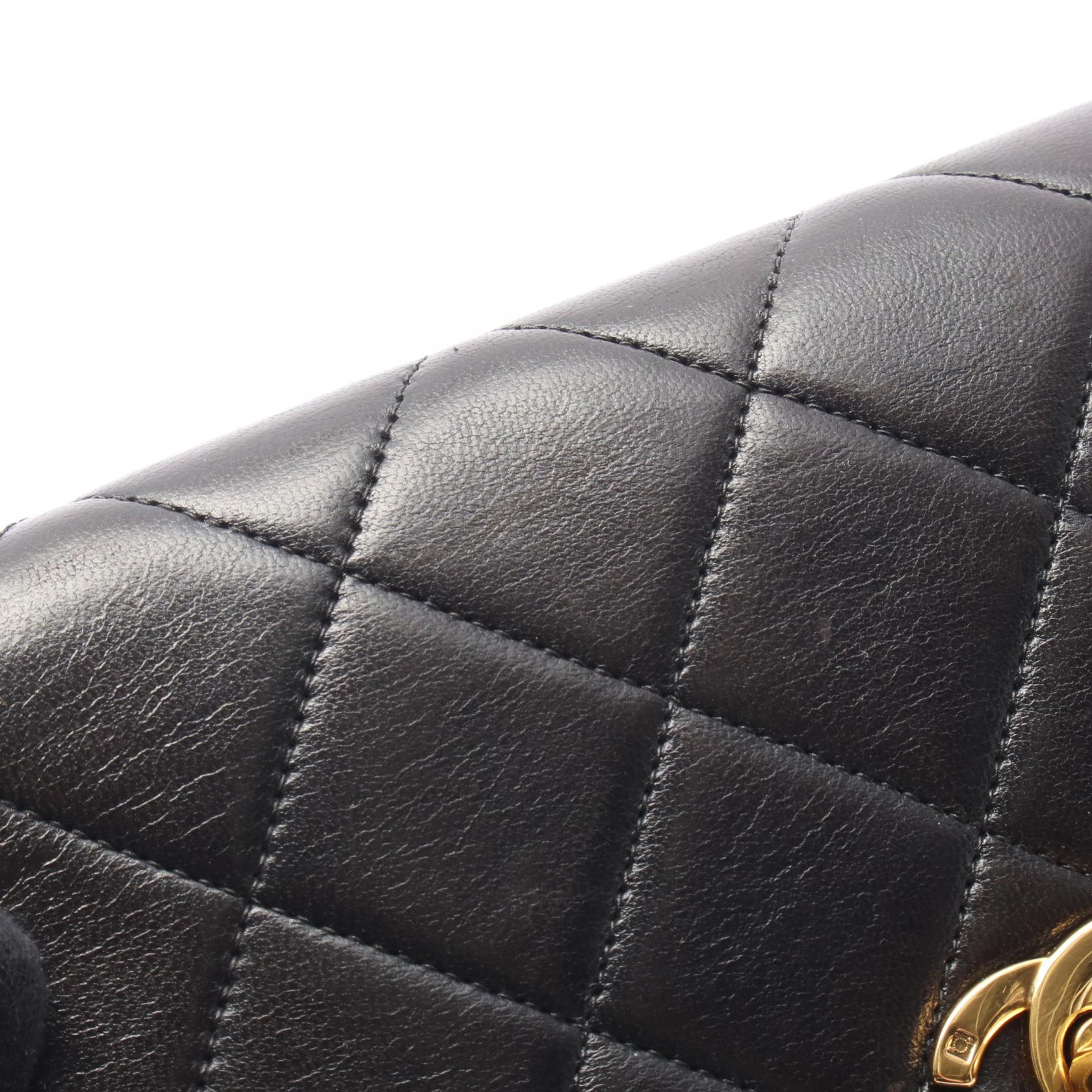 マトラッセ ターンロック チェーン バックパック リュックサック ラムスキン ブラック ゴールド金具 シャネル バッグ CHANEL
