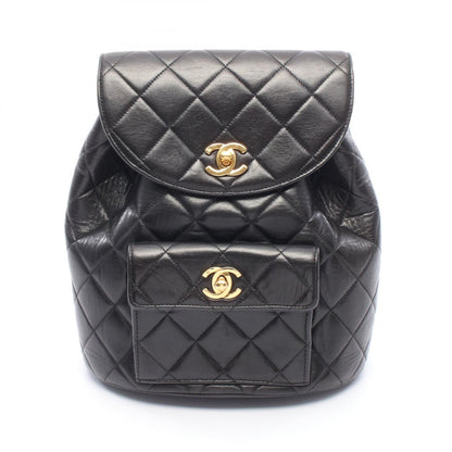 マトラッセ ターンロック チェーン バックパック リュックサック ラムスキン ブラック ゴールド金具 シャネル バッグ CHANEL