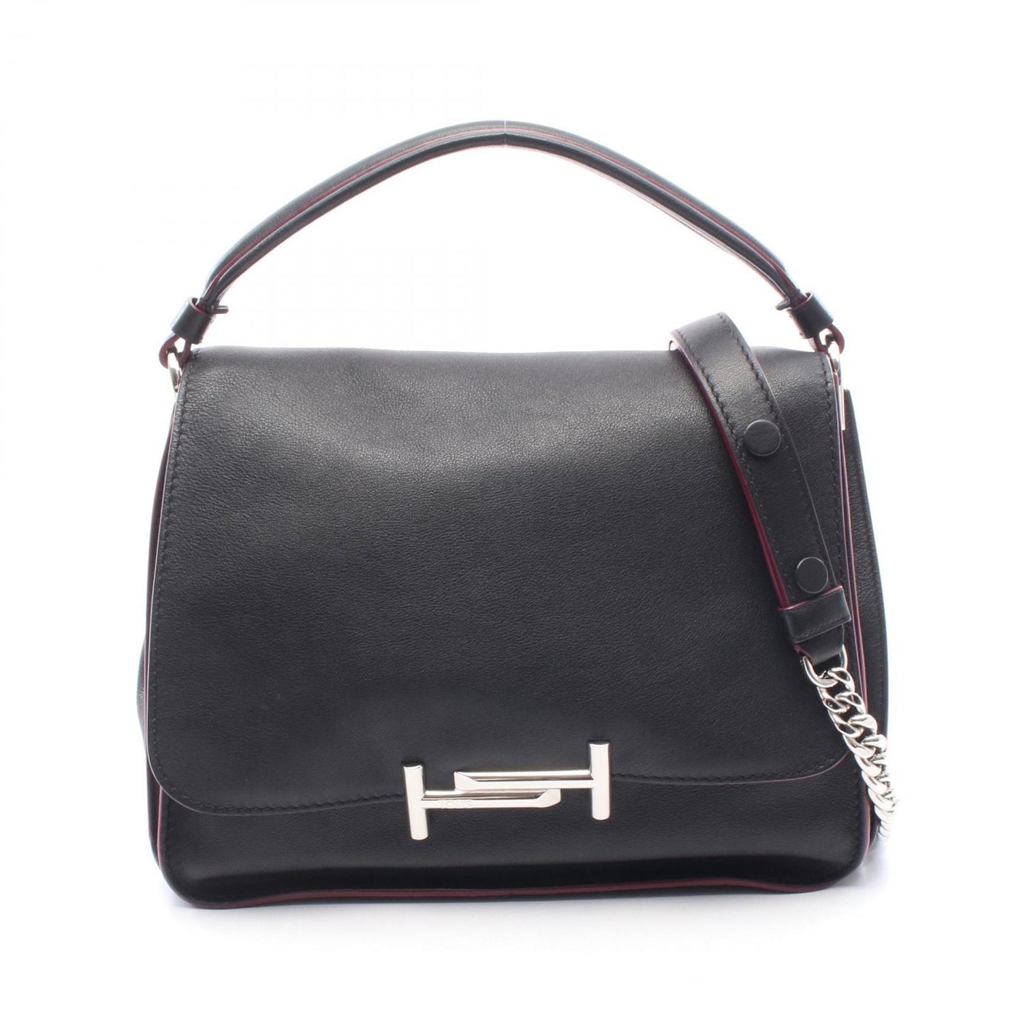 ダブルT 2WAY ハンドバッグ レザー ブラック トッズ バッグ TOD'S