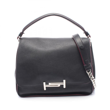 ダブルT 2WAY ハンドバッグ レザー ブラック トッズ バッグ TOD'S