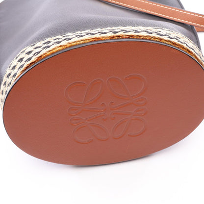GATE ゲート バケット ショルダーバッグ レザー ラフィア ブラック ブラウン ベージュ ロエベ バッグ LOEWE
