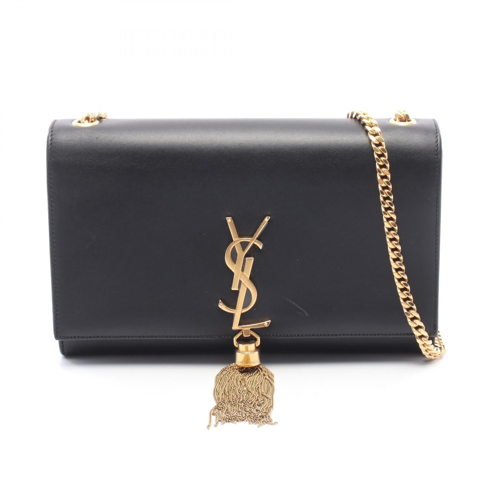 ケイト モノグラム チェーンショルダーバッグ レザー ブラック サンローランパリ バッグ SAINT LAURENT PARIS