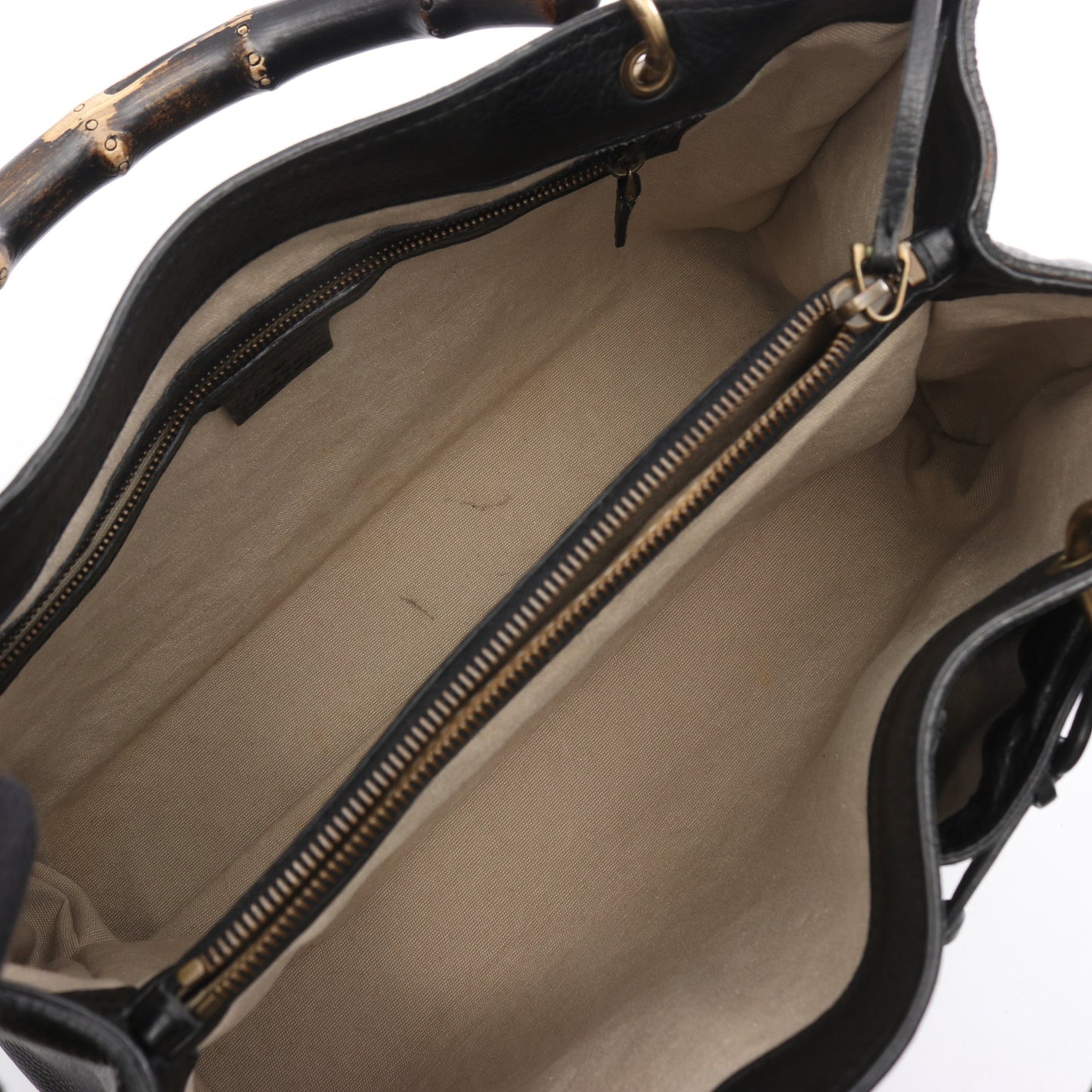 バンブー ハンドバッグ レザー ブラック グッチ バッグ GUCCI