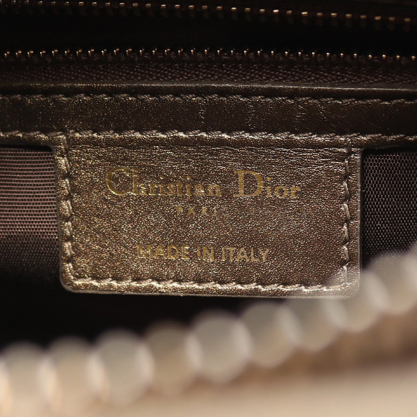 カナージュ ショルダーバッグ コーティングキャンバス レザー ダークブラウン ゴールド クリスチャンディオール バッグ Christian Dior