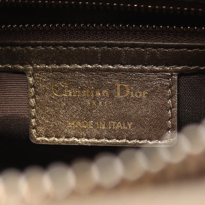 カナージュ ショルダーバッグ コーティングキャンバス レザー ダークブラウン ゴールド クリスチャンディオール バッグ Christian Dior